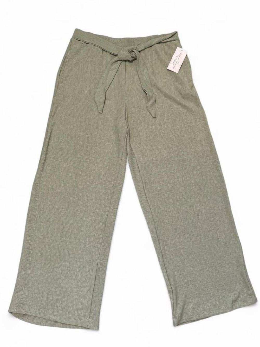 French Laundry Wide-Leg Tie-Waist Pants - Olive Green
